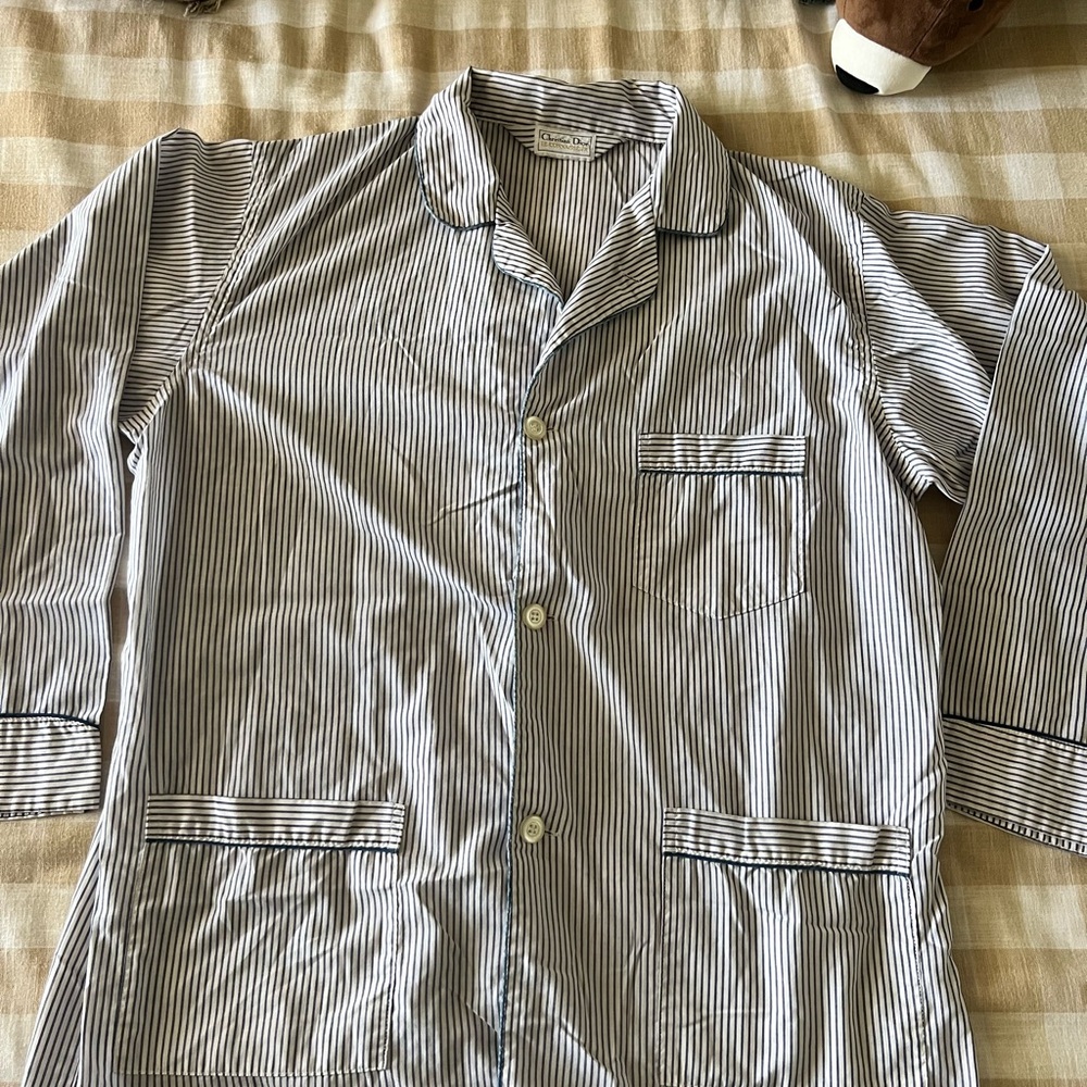 Vintage Christian Dior Button-Up Pajama Top